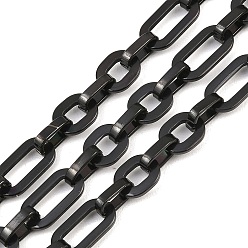 Черный 201 цепи овальные из нержавеющей стали, ионное покрытие (ip), несварные, с катушкой, чёрные, ссылка: 10.5x8.5x1.5мм и 15.5x8x1.5мм