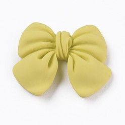 Темный Хаки Кабошоны из смолы, бантом, для изготовления аксессуаров своими руками, Темный хаки, 24x29x6 мм