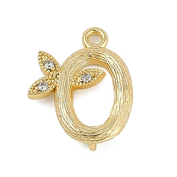 Letter O Латунные хрустальные стразы буквы звенья соединительные подвески, без кадмия, без никеля и без свинца, реальный 18 k позолоченный, Письмо O, 15x13x4 мм, отверстия : 1.2 mm и 1.5 мм