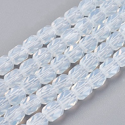 Blanc Perles opalite brins, facette, cube, blanc, 6x6x6mm, Trou: 1mm, Environ 71 pcs/chapelet, 16.5 pouce