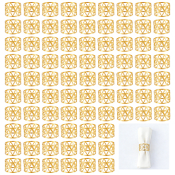 Golden 100 Stück Säulen-Serviettenringe aus Eisen, Serviettenhalterschmuck, Restaurant-Alltagszubehör, golden, 29x45.5 mm, Innendurchmesser: 43.5 mm