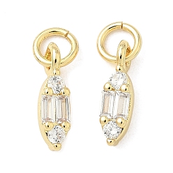 Настоящее золото 18K Латунные микро проложить кубического циркония подвески, Очарование лошадиных глаз, долговечный, без кадмия и без свинца, стойки покрытие, с целью перехода в кольце, реальный 18 k позолоченный, 12x3.5x2.5 мм, отверстие : 3.3 мм