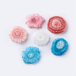 (52) Непрозрачная лаванда Натуральный солнечный кварц, окрашенные, друзы кварцевые ломтики, для проволоки завернутые кулон решений, нет отверстий / незавершенного, самородки, разноцветные, 38.5~46.5x38~45x4~6.9 мм