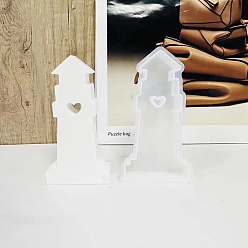 Building Силиконовые формы для самостоятельного декорирования, формы для литья смолы, для уф-смолы, изготовление изделий из эпоксидной смолы, белые, здание, 128x66x26.5 мм