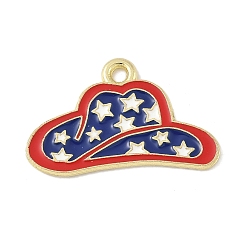 Hat Эмалевые подвески из сплава в честь Дня независимости, золотые, шляпа, 14.5x23x1 мм, отверстие : 1.6 мм