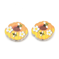Bees Печатные бусины из тополя, Пчелы, 16x19.5x6 мм, отверстие : 3 мм