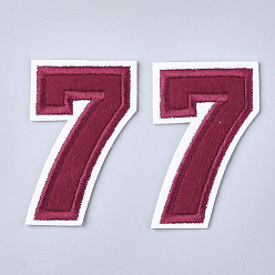 Number Computerized Embroidery Cloth Iron On Patches, Costume Accessories, Appliques, Number, Num.7, 58x37x1.5mm