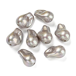 Цвет Оливы Окрашенные бусины из абс-пластика для выпечки, имитации жемчуга, окрашенные, с покрытием AB цвета, оливковый, 22x15~16x12 мм, отверстие : 1.8 мм