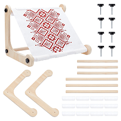 Navajo White Beech Wooden Embroidery Hoop Holder Stand, Adjustable Stitching Stand Hands, Navajo White, 300x300x14.5mm