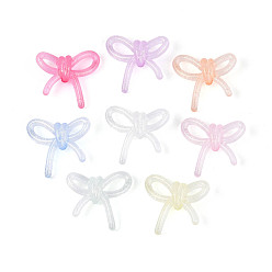 (52) Непрозрачная лаванда Светящиеся матовые прозрачные акриловые бусины, бантом, с блеском порошок, светится в темноте, разноцветные, 25.5x27.5x8.5 мм, отверстие : 2.8 мм, Около 454 шт / 500 г