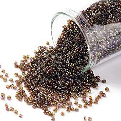 (177) Transparent AB Smoky Topaz Круглые бусины toho, японский бисер, (177) прозрачный аб дымчатый топаз, 15/0, 1.5 мм, отверстие : 0.7 мм, Около 135000 шт / фунт