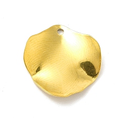 Golden Ion Plating(IP) 201 Stainless Steel Pendants, Leaf Charm, Golden, 16x15.5x1.5mm, Hole: 1.2mm