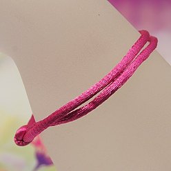 Fuchsia Bracelet Making, with Nylon Thread, Fuchsia, Adjustable Diameter: 40~80mm