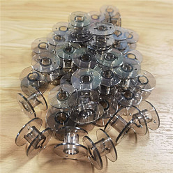 Black Transparent Plastic Bobbins, Sewing Thread Holders, for Sewing Tools, Black, 20x10mm, Hole: 6mm