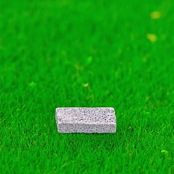 Серый Прямоугольное украшение из кирпича из смолы, микроландшафтные украшения сада, серые, 15x6.5x3.5 мм