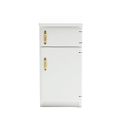 Белый Миниатюрные украшения для холодильника из МДФ, аксессуары для кукольного домика с микро-ландшафтом, притворяясь опорными украшениями, белые, 128x60 мм