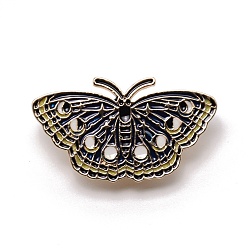 Noir Broches émaillées en alliage, broche en émail, avec embrayages papillon, or et de lumière, papillon, noir, 23x40x10.5mm
