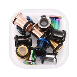 Gemischte Farbe 12Stk 6 Farben 316 Chirurgische Edelstahlschraube Ohrmesser Fleischtunnel Stecker, Gemischte Farbe, 1/4 Zoll (6 mm), 2 Stk. je Farbe