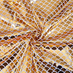 (932FM) Темно-синий аква-матовый с подкладкой Полиэстеровая ткань с рисунком рыбьей чешуи, аксессуары, темно-золотистые, 1600x0.2 мм