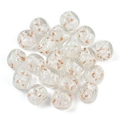 Белый Бусины ручной работы бусины золотого песка, cloumn, белые, 12x11 мм, отверстие : 1.6~1.8 мм