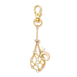 Golden Moon Alloy Swivel Lobster Claw Clasps & Brass Cable Chains, Semi-Finished Product Pendant Decorations, Golden, 109mm