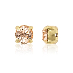 90300 Light Peach Preciosa® maxima crystal в пришивной чашке, чешский хрусталь, с настройками латуни, 719 37 085 шатон (круглый), золотые, 90300 светло-персиковый, ss 29 (6.15~6.35 мм)