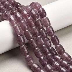 Клубничный Кварц Природного кварца клубники нитей бисера, колонка, 14~15x10~11 мм, отверстие : 1.2 мм, около 27 шт / нитка, 15.75'' (40 см)