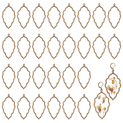 Античная Бронза 30 шт. тибетский стиль сплав открытый ободок большие подвески, лист, для diy уф смолы, эпоксидная смола, Прессованные цветочные украшения, античная бронза, 65~66x33~34.5x2.2 мм, отверстие : 2 мм, 30 шт.