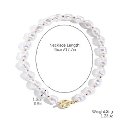Кремово-белый Ожерелья из бисера с имитацией барочного жемчуга Кеши для женщин, с застежками из сплава золотистого тона, кремово-белые, 17.72 дюйм (45 см)
