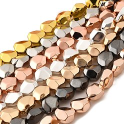 (52) Непрозрачная лаванда Стеклянные бусины с гальваническим покрытием , самородки, полное покрытие, граненые, разноцветные, 12x10x7 мм, отверстие : 1 мм, около 37 шт / нитка, 17.44'' (44.3 см)