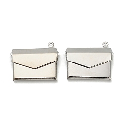 Платина Латунные подвески, конверт прелести, долговечный, стойки покрытие, без свинца и без кадмия, платина, 18.5x22x4.5 мм, отверстие : 1.2 мм