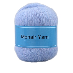 Васильковый Пряжа для вязания, пряжа мохер, для пледов подушки поделки из пряжи крючком, васильковый, 1 мм, около 50г/моток