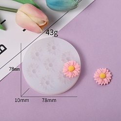 Flower DIY Silicone Molds, Fondant Molds, Resin Casting Molds, for Chocolate, Candy, UV Resin & Epoxy Resin Craft Making, White, Fondant Molds, Flower, 78x12mm