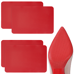 Красный 4шт. прямоугольные силиконовые нескользящие подушечки для передней части стопы, клейкие протекторы для обуви, противоскользящие ручки на высоком каблуке, красные, 149x98x1 мм