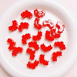 Rouge Perles acryliques laquées, cœur, rouge, 25x29mm, Trou: 2.8mm