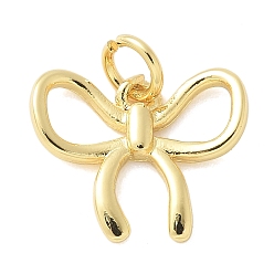 Настоящее золото 18K Латунные подвески, бантом прелести, без свинца и без кадмия, долговечный, с целью перехода в кольце, реальный 18 k позолоченный, 11.5x14x2 мм