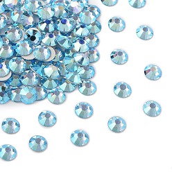 60000 200 Aquamarine AB Preciosa® maxima crystal без горячей фиксации плоские камни, чешский хрусталь, срыв твердой мозговой оболочки, круглый(438 11 615 шатон-роза), 60000 200 аквамарин ab, ss 10 (2.7~2.9 мм)