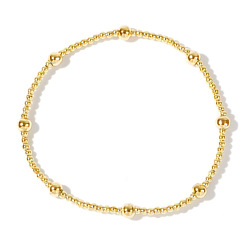 Golden Runde, elastische Armbänder aus Messing im böhmischen Stil, golden, 6.89 Zoll (17.5 cm)