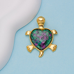 Рубин В Цоизита Натуральный рубин в Зойсайте кабошонов, черепахи, сердце, 39x30x8 мм