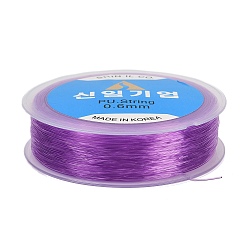 Фиолетовый Корейская эластичная эластичная нить с круглыми кристаллами, для браслетов изготовление ювелирных изделий из драгоценных камней ремесло из бисера, фиолетовые, 0.6 мм, около 109.36 ярдов (100 м) / рулон