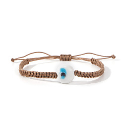 Верблюжий Браслеты ручной работы из стекла, украшенные бусинами, символизирующими "оберег от сглаза"., регулируемые браслеты шнур, верблюжие, 11.02 дюйм (28 см)