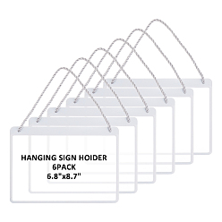 White Erasable PVC Hanging Price Tags with Rope, Rectangle, White, 17.5x22.2x0.2cm