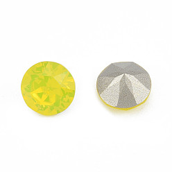 Цитрин K 9 кабошоны из стеклянного страза, задние и задние, граненые, алмаз, цитрин, 8x6 мм