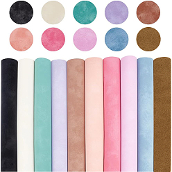 Mixed Color 10Pcs 10 Colors Frosted PVC Imitation Leather Fabrics, DIY Craft Supplies, Mixed Color, 33x20cm, 1pc/color