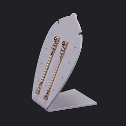 Blanc Présentoirs de boucles d'oreilles en acrylique, en forme de L, blanc, 4.35x5.4x7.5 cm