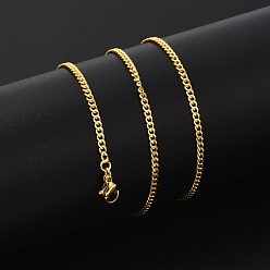 Настоящее золото 18K Латунные цепочки панцирного плетения ожерелья для женщин, 304 из нержавеющей стали застежкой омар, стойки покрытие, без свинца и без кадмия, долговечный, реальный 18 k позолоченный, 17.72 дюйм (45 см)