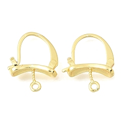 Золотой Латунная фурнитура для хооп серег, с задней защелкой, с горизонтальными петлями, долговечный, стойки покрытие, золотые, 17x14x5 мм, отверстие : 1.4 мм, штифты : 0.9 мм
