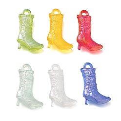 (52) Непрозрачная лаванда Прозрачные акриловые подвески, туфли на каблуках, разноцветные, 26.5x16.5x6.5 мм, отверстие : 3 мм