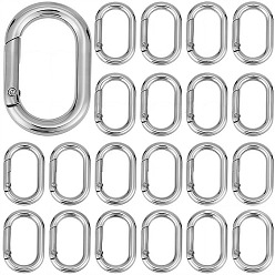 Платина Пружинные кольца из цинкового сплава, овальные, платина, 38x24x5 мм, внутренний диаметр: 28.5x15 мм, Около 20 шт / коробка