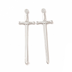 Платина Кабошоны из сплава для покрытия стойки, без кадмия, без никеля и без свинца, меч, платина, 85x24x4 мм